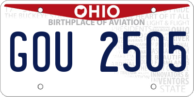 OH license plate GOU2505