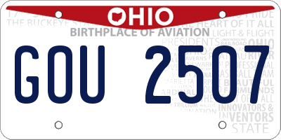 OH license plate GOU2507