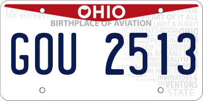 OH license plate GOU2513