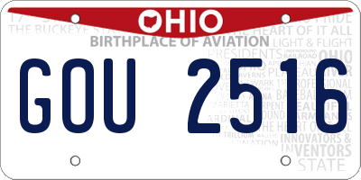 OH license plate GOU2516