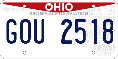 OH license plate GOU2518