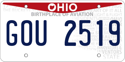 OH license plate GOU2519