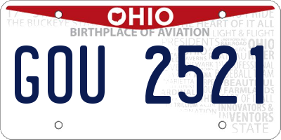 OH license plate GOU2521