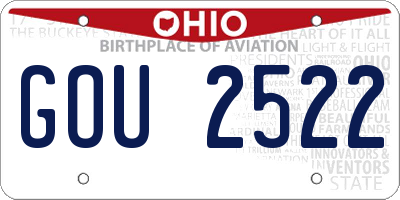 OH license plate GOU2522
