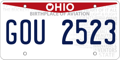 OH license plate GOU2523