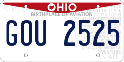 OH license plate GOU2525