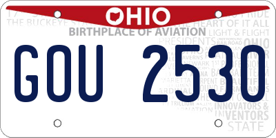 OH license plate GOU2530