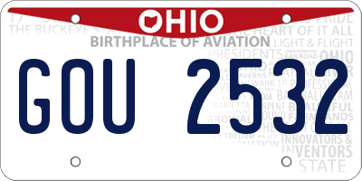OH license plate GOU2532