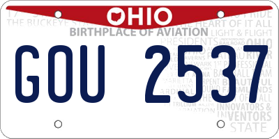OH license plate GOU2537
