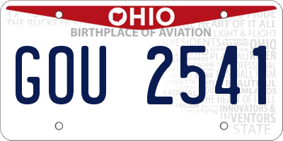 OH license plate GOU2541