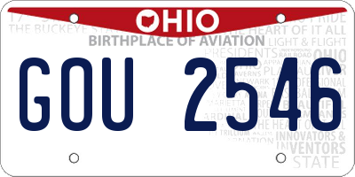 OH license plate GOU2546