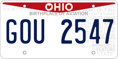 OH license plate GOU2547