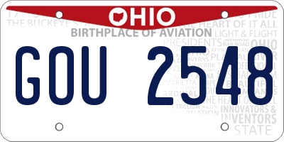 OH license plate GOU2548