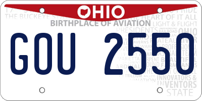 OH license plate GOU2550