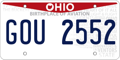 OH license plate GOU2552