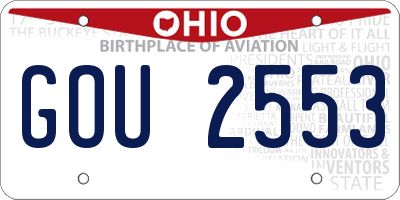 OH license plate GOU2553