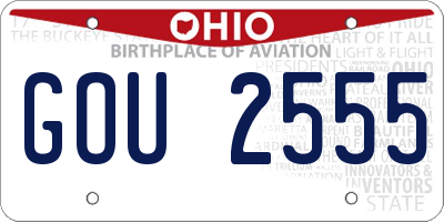 OH license plate GOU2555