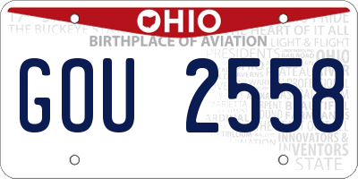 OH license plate GOU2558