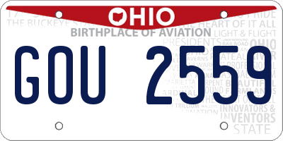 OH license plate GOU2559