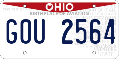 OH license plate GOU2564