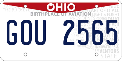 OH license plate GOU2565