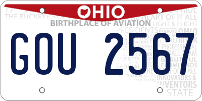 OH license plate GOU2567