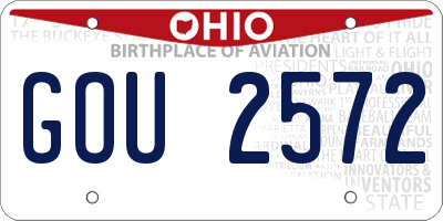 OH license plate GOU2572
