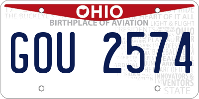 OH license plate GOU2574