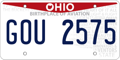 OH license plate GOU2575