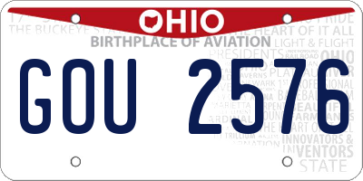 OH license plate GOU2576