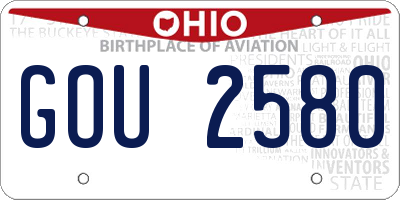 OH license plate GOU2580