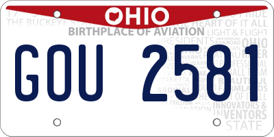OH license plate GOU2581