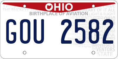 OH license plate GOU2582