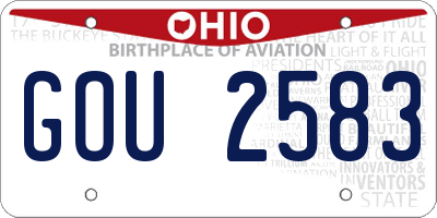 OH license plate GOU2583