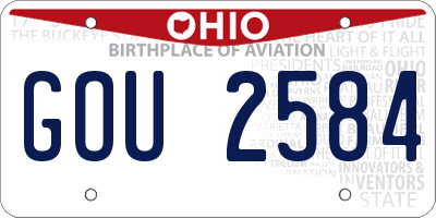 OH license plate GOU2584