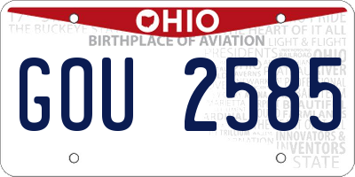 OH license plate GOU2585