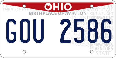 OH license plate GOU2586