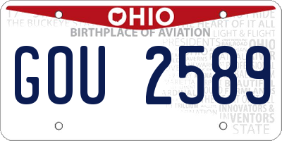 OH license plate GOU2589