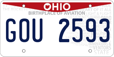 OH license plate GOU2593