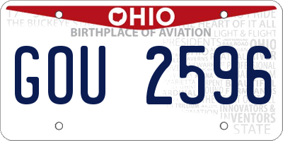 OH license plate GOU2596