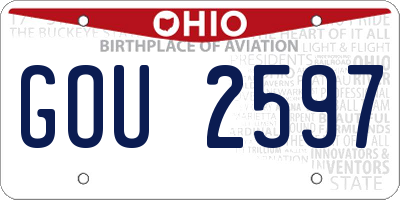 OH license plate GOU2597