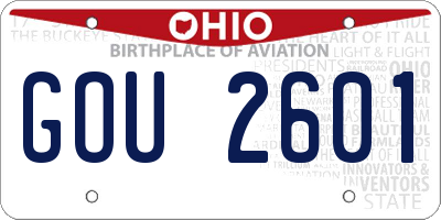OH license plate GOU2601
