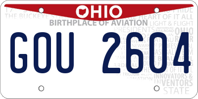 OH license plate GOU2604