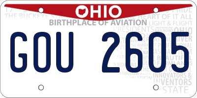 OH license plate GOU2605