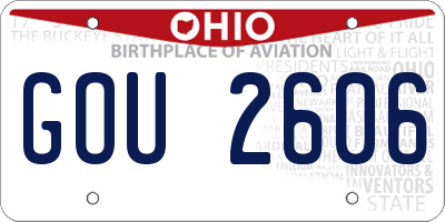 OH license plate GOU2606