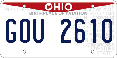 OH license plate GOU2610