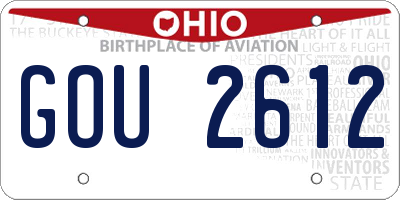 OH license plate GOU2612