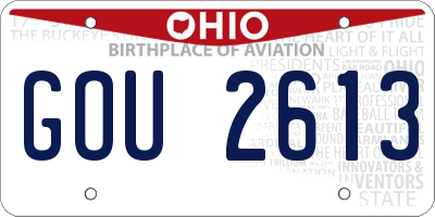 OH license plate GOU2613
