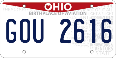 OH license plate GOU2616