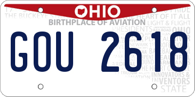 OH license plate GOU2618